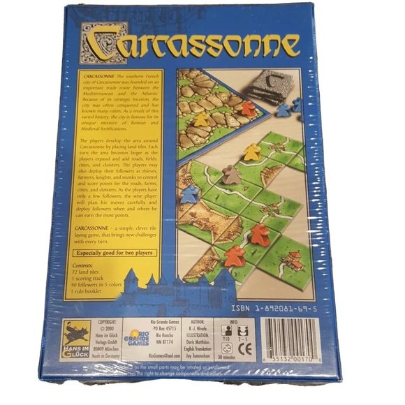 Rio Grande Games CARCASSONNE First Edition c2000 Factory Sealed Board Game - Picture 6 of 8
